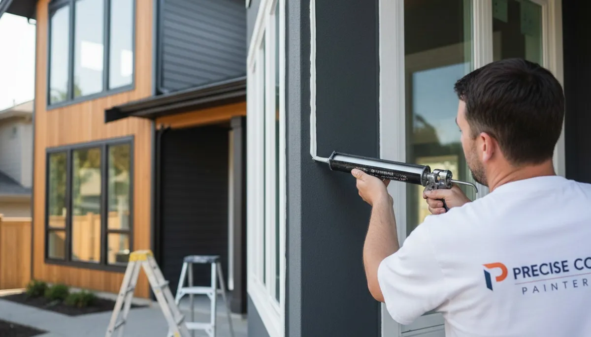 Professional caulking and sealing on Boise ID home exterior by expert house painters