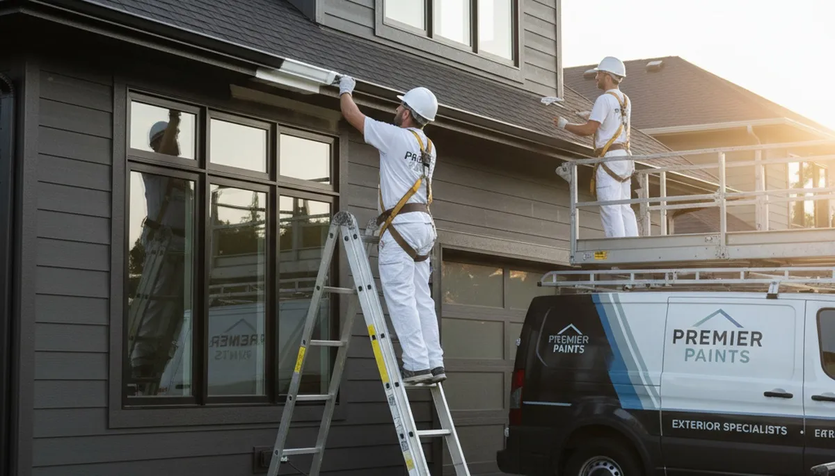 Professional gutter painting on a Boise, ID home to protect against sun damage and boost curb appeal