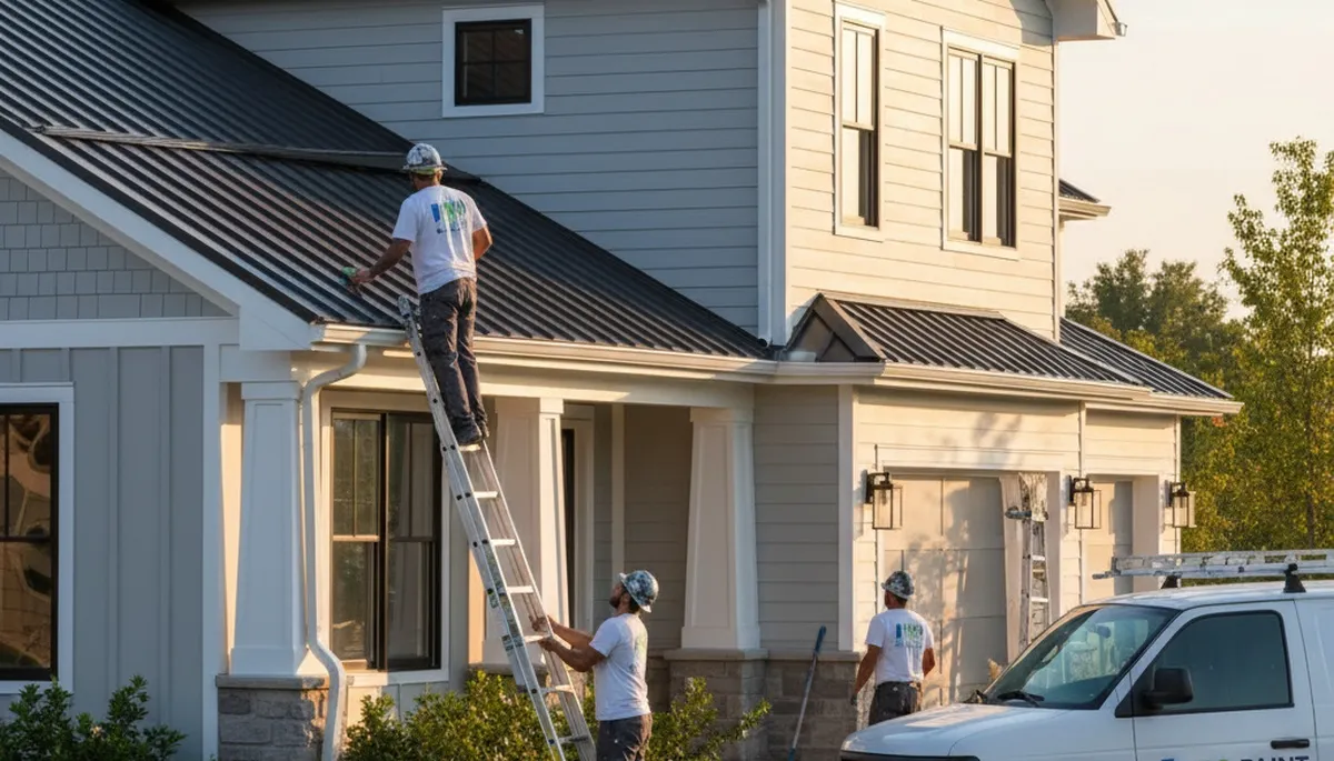 Professional gutter painting on Boise, ID home improving durability and curb appeal
